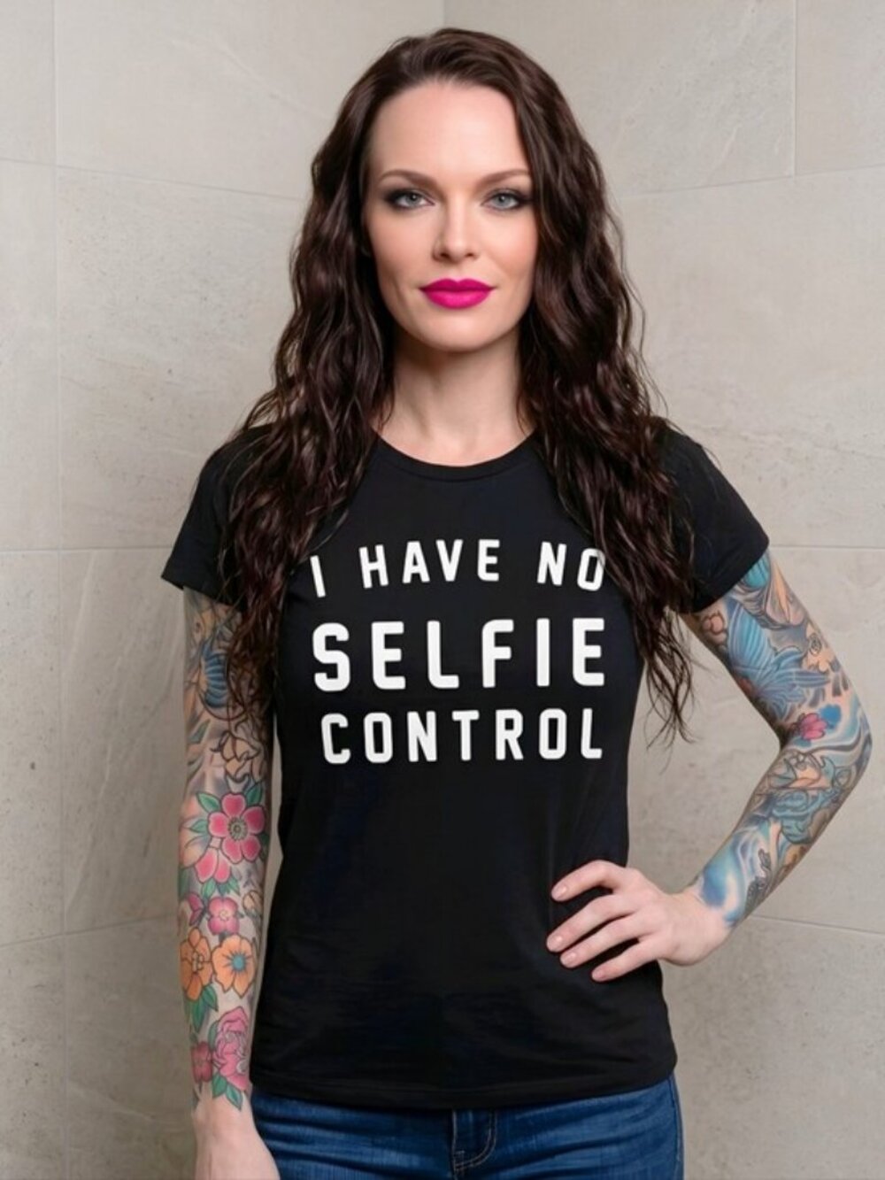 Black Matter Hot Topic Selfie Control Text Print Short Sleeve Top Tee Shirt XL
